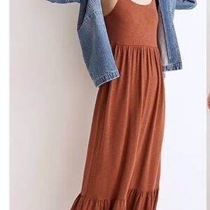 Madewell triblend cami empire tiered midi dress